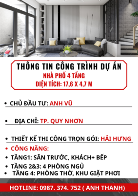 THÔNG TIN DỰ ÁN NHÀ PHỐ 4 TẦNG 