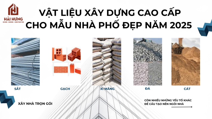 Vật liệu xây dựng cao cấp cho mẫu nhà phố đẹp năm 2025