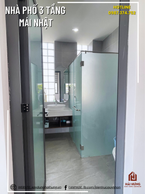 Phòng ngủ và không gian sinh hoạt của ngôi nhà phố mái Nhật 3 tầng 