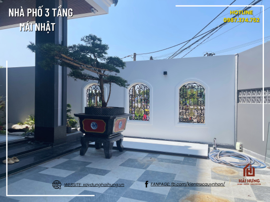 Phong cách hiện đại của ngôi nhà phố 3 tầng mái Nhật
