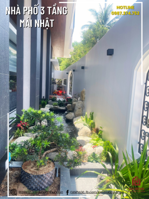 Phong cách hiện đại của ngôi nhà phố 3 tầng mái Nhật