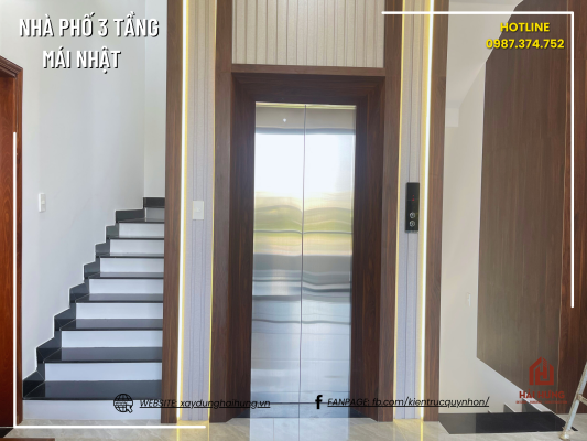 Thiết kế không gian nội thất nhà phố mái Nhật 3 tầng