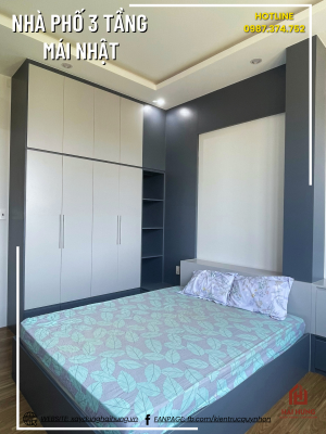 Phòng ngủ của nhà mái Nhật 3 tầng