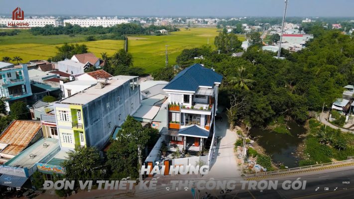 Kiến trúc tổng thể ngôi nhà phố mái Nhật 3 tầng