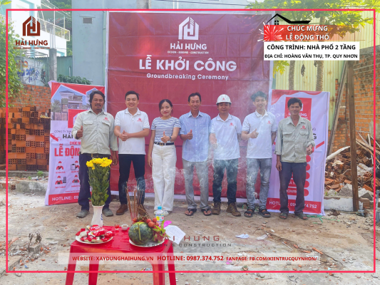 Mời mọi người xem qua các hình ảnh về buổi lễ động thổ công trình nhà phố 2 tầng tại TP. Quy Nhơn, Bình Định