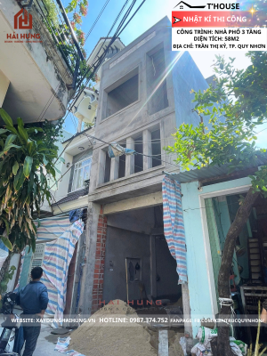 Bố trí công năng và tiến độ thi công nhà phố 3 tầng T’House