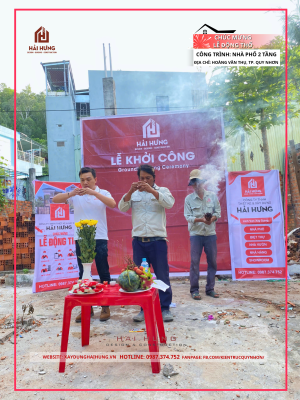Chuẩn bị lễ khởi công nhà phố