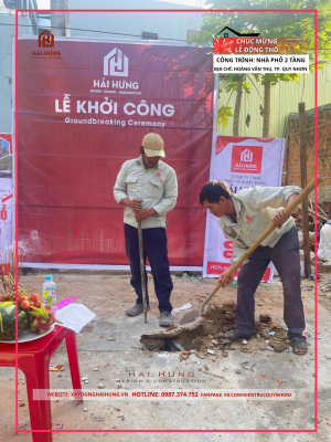 Mời mọi người xem qua các hình ảnh về buổi lễ động thổ công trình nhà phố 2 tầng tại TP. Quy Nhơn, Bình Định
