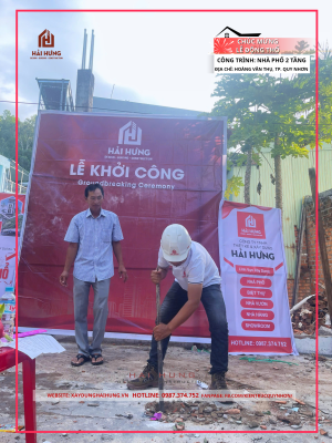 Mời mọi người xem qua các hình ảnh về buổi lễ động thổ công trình nhà phố 2 tầng tại TP. Quy Nhơn, Bình Định