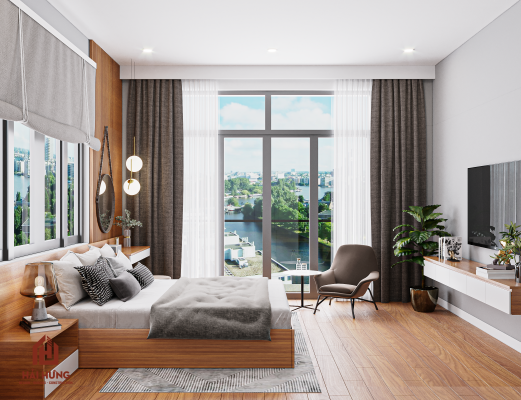 Phòng ngủ mẫu nhà 2 tầng 4 phòng ngủ phong cách tân cổ điển