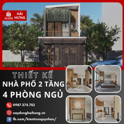 Mẫu thiết kế nhà 2 tầng 4 phòng ngủ – giải pháp lý tưởng