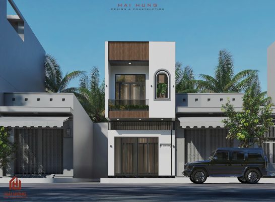 Lối kiến trúc hiện đại nhà phố 2 tầng 4 phòng ngủ 