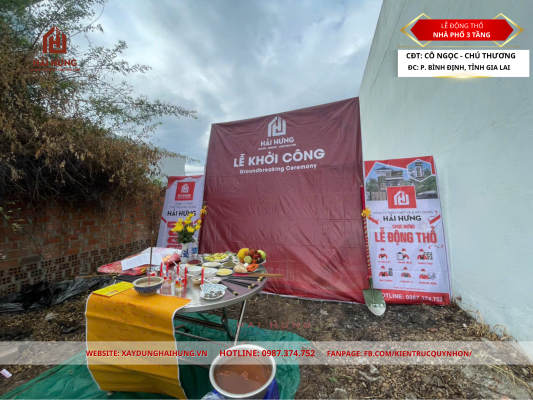 Chuẩn bị lễ động thổ nhà phố với tâm huyết cầu mong một ngôi nhà mang nhiều bình an tốt lành