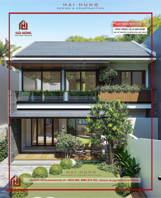 Sự kết hợp truyền thống và hiện đại của thiết kế villa mái Nhật
