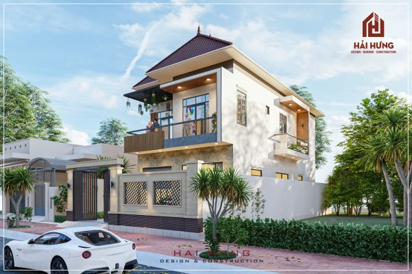 Mẫu biệt thự 2 tầng mái Nhật phong cách hiện đại của chủ đầu tư anh Duy: 