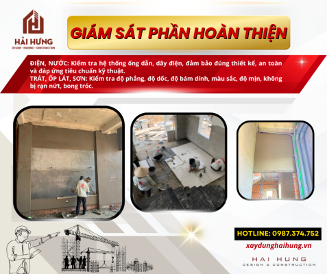 Hạng mục giám sát thi công phần hoàn thiện khi xây nhà các chủ nhà nên lưu ý kĩ