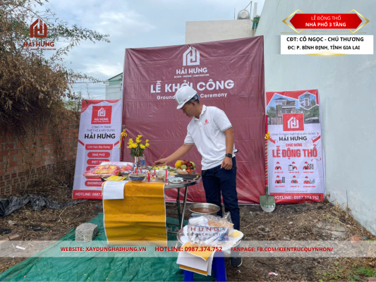 Tác động từ phong thủy và lời chúc may mắn lễ động thổ công trình nhà phố