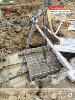 Mời mọi người cùng xem qua đầy đủ các hình ảnh về quá trình 100 ngày thi công nhà phố mái Nhật 2 tầng tại Tuy Phước, Gia Lai