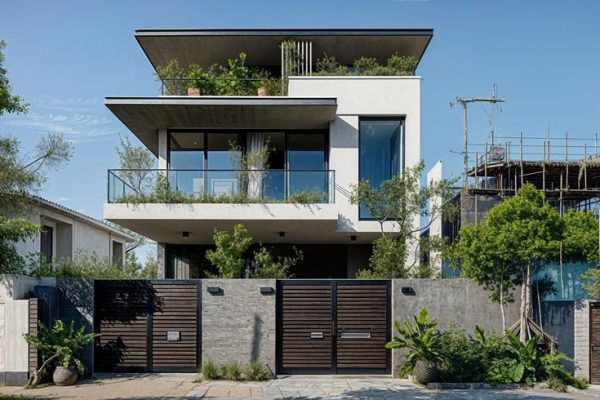 Mẫu nhà đẹp đơn giản kiểu biệt thự phố