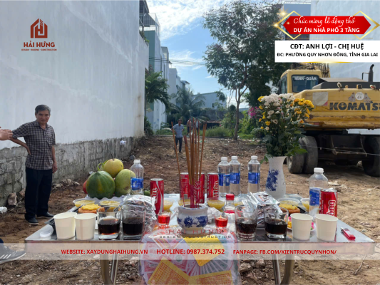 Chuẩn Bị Lễ Động Thổ Nhà Phố 3 Tầng