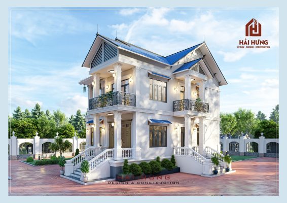 Mẫu biệt thự 2 tầng mái Thái phong cách tân cổ điển của chủ đầu tư chú Hải: 