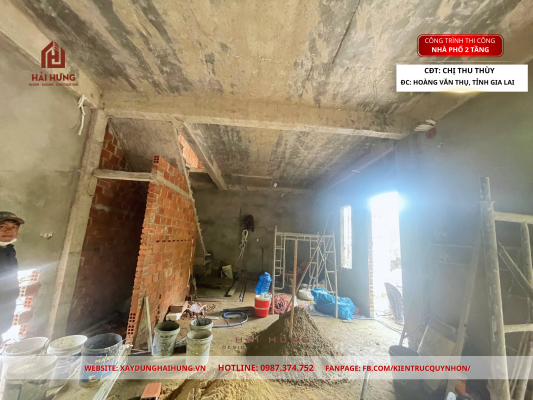 Tiến độ thi công nhà phố 2 tầng sau 3 tháng