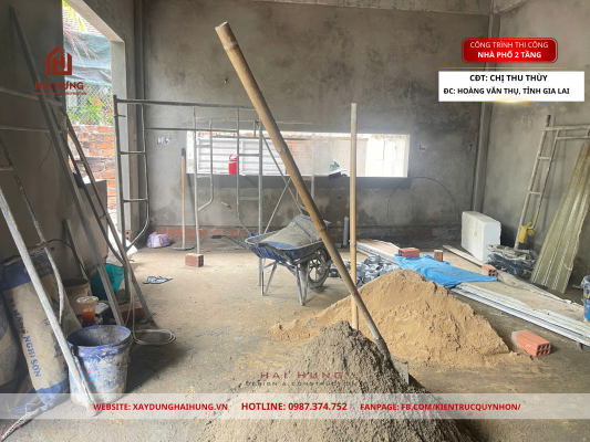 Tiến độ thi công nhà phố 2 tầng sau 3 tháng