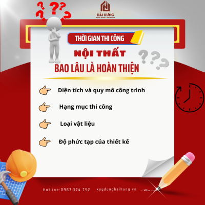 Yếu tố ảnh hưởng đến thời gian nội thất hoàn thiện bao lâu