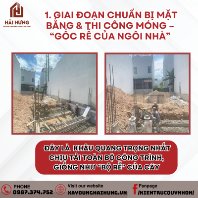 Giai đoạn chuẩn bị mặt bằng & thi công móng – gốc rễ của ngôi nhà