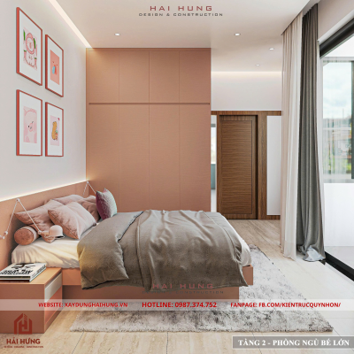 Phòng ngủ master và không gian riêng tư của thiết kế villa hiện đại mái nhật đẹp nhất 