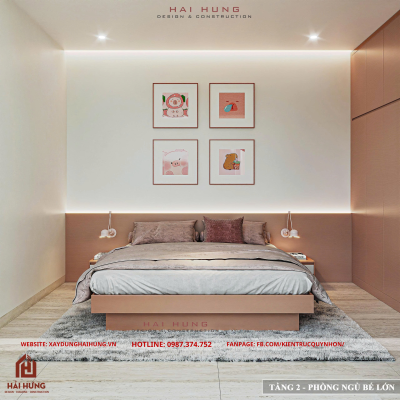 Phòng ngủ master và không gian riêng tư của thiết kế villa hiện đại mái nhật đẹp nhất 