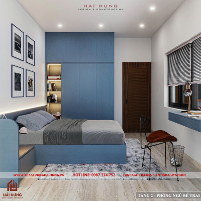 Phòng ngủ của thiết kế villa hiện đại mái nhật đẹp nhất 