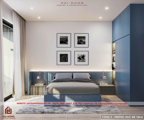 Phòng ngủ của thiết kế villa hiện đại mái nhật đẹp nhất 