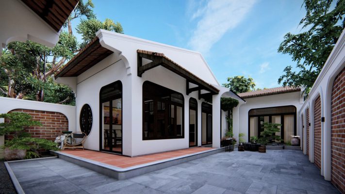 Chi tiết diện tích và công năng nhà vườn hiện đại diện tích 100m2