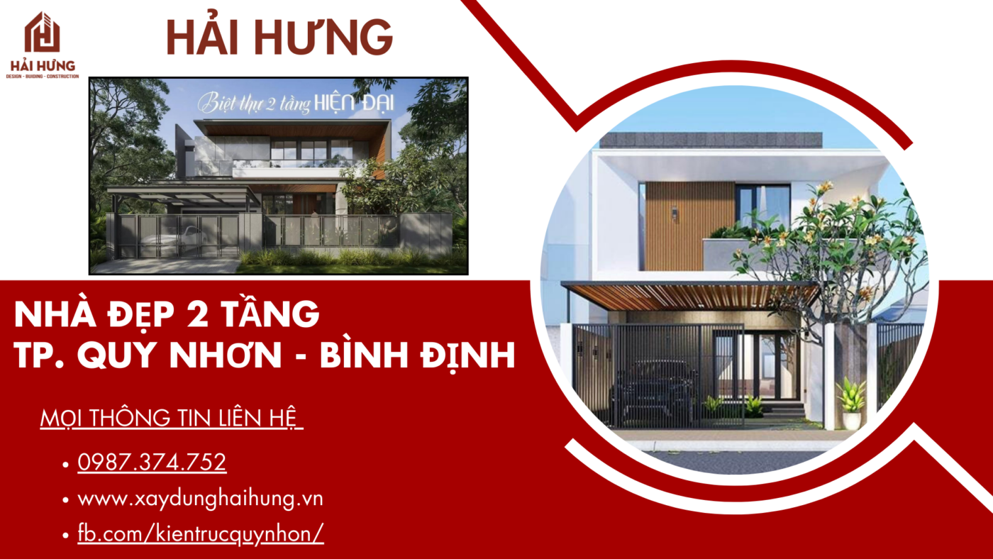 Thiết kế nhà đẹp 2 tầng tại TP. Quy Nhơn - Bình Định