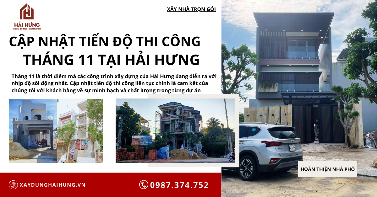 CẬP NHẬT TIẾN ĐỘ THI CÔNG CHUỖI CÁC CÔNG TRÌNH THI CÔNG THÁNG 11 TẠI HẢI HƯNG