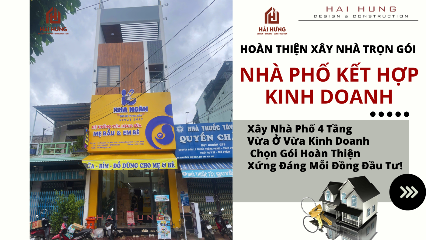 Hoàn Thiện Xây Nhà Trọn Gói Nhà Phố Kết Hợp Kinh Doanh Tiết Kiệm 30% Chi Phí Chỉ Trong 90 Ngày!