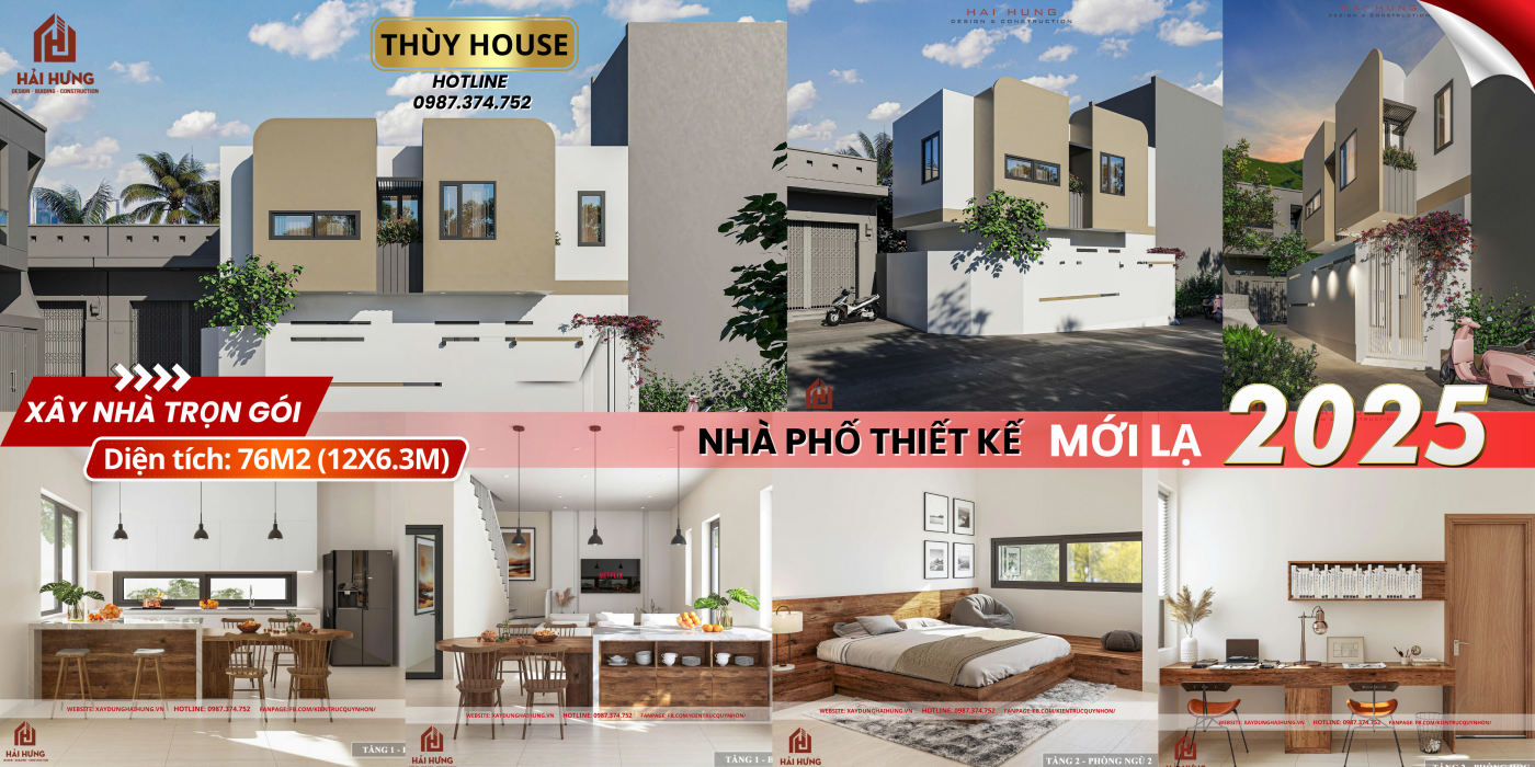 Mẫu thiết kế nhà phố 2 tầng đẹp mới nhất với phong cách LẠ – Xu hướng 2025