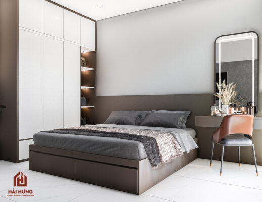 Phòng ngủ 1 mẫu biệt thự phố hiện đại