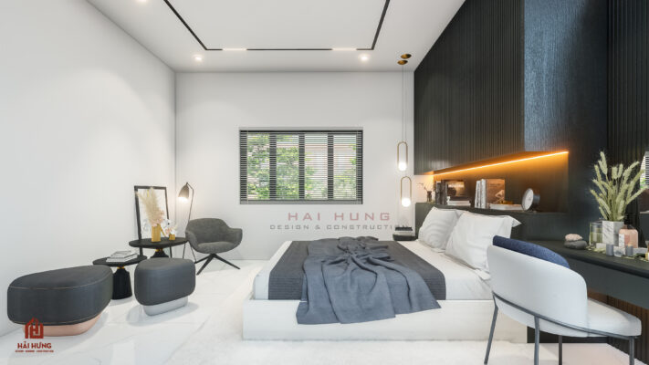 phòng ngủ 4 mẫu biệt thự phố hiện đại 
