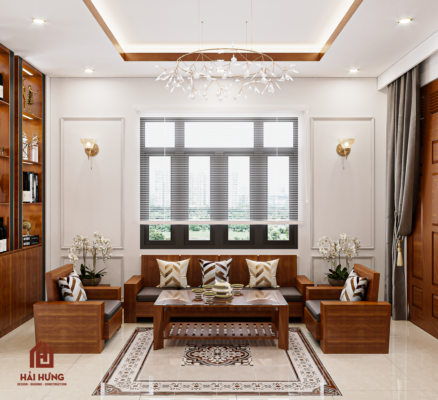 NỘI THẤT THIẾT KẾ BIỆT THỰ TÂN CỔ ĐIỂN 2 TẦNG 