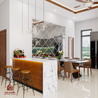 PHÒNG BẾP THIẾT KẾ BIỆT THỰ TÂN CỔ ĐIỂN 2 TẦNG 