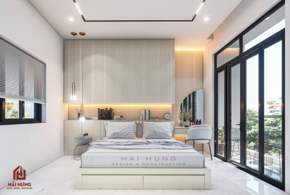 Phòng ngủ master mẫu biệt thự phố hiện đại 