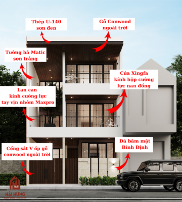 Nhà phố 3 tầng hiện đại 