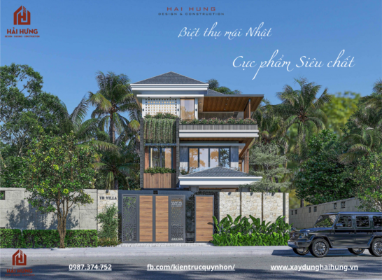 Mặt tiền Biệt Thự Vườn Mái Nhật 257 m2