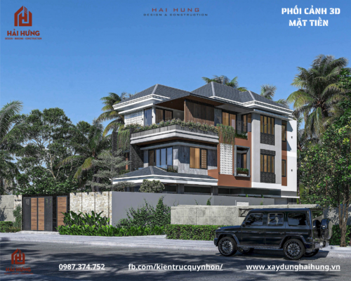 Mặt tiền Biệt Thự Vườn Mái Nhật 257 m2 tại TX. An Nhơn , Bình Định 