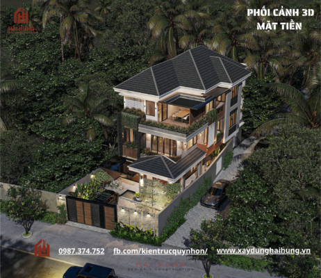 Biệt Thự Vườn Mái Nhật 257 m2 tại TX. An Nhơn , Bình Định 