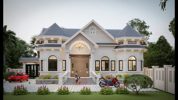 Nhà cấp 4 sân vườn phong cách Châu Âu