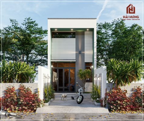 Mẫu thiết kế nhà phố 2 tầng tích hợp gara ô tô và tiện ích