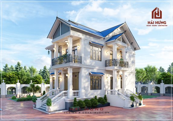 Mẫu nhà 2 tầng 4 phòng ngủ phong cách tân cổ điển